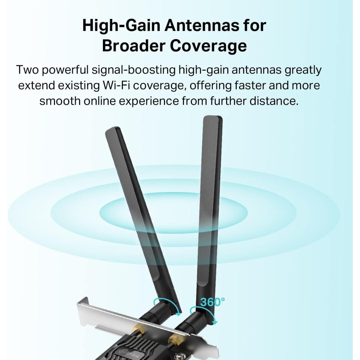 Tp Link AX1800 wireless Bluetooth Wi - Fi PCIe adapter for device connectivity