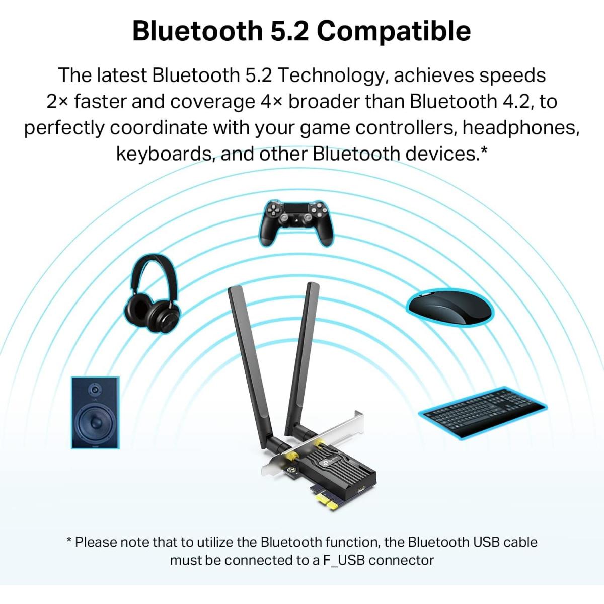 Tp Link AX1800 wireless Bluetooth Wi - Fi PCIe adapter for device connectivity