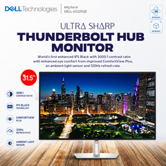 Dell UltraSharp 32 U3225QE Thunderbolt 4 Hub Monitor, 32" IPS Display, 4K UHD Resolution, 120Hz Refresh Rate, 5ms (GtG Fast) Response Time, Adjustable Stand, 1.07b Color Display | U3225QE