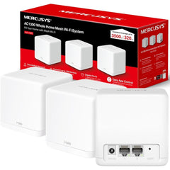 MERCUSYS Halo H30G AC1300 Whole Home Mesh Wi-Fi System, 3-Pack, Wireless Speeds Up To 1.3 Gbps, Dual Band, Seamless Roaming, Gigabit Ports, 3,500sqft Coverage, Easy App Control, White