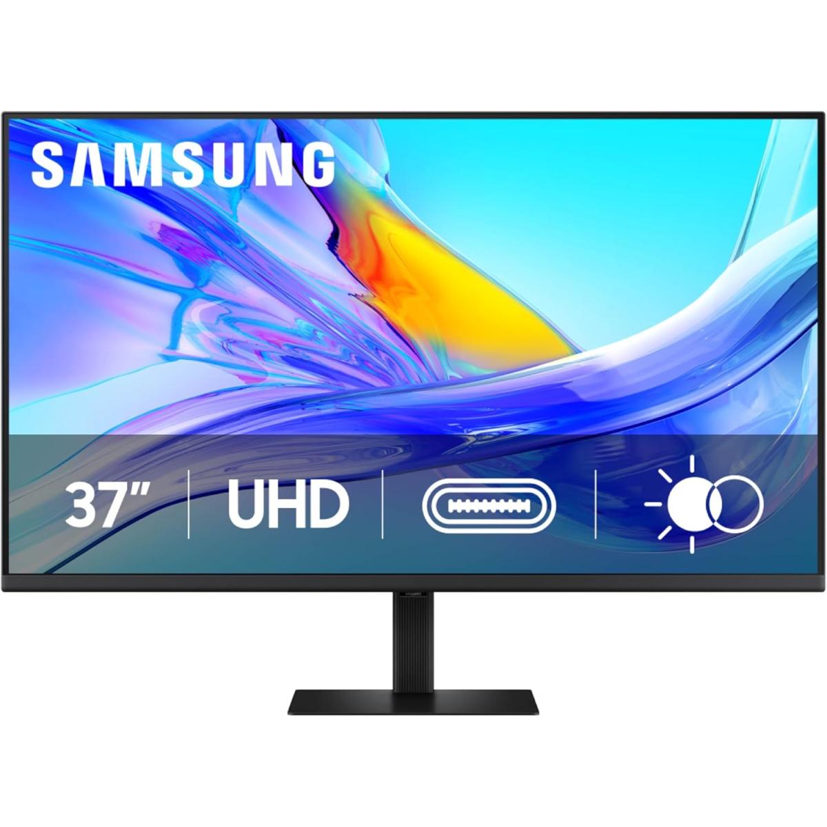 SAMSUNG ViewFinity S8 S8UD 37" 4K UHD HDR10 1.07b Color Support Flicker-Free Feature Hight Adjustable Stand w/ USB C - Black