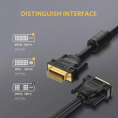 Ugreen 11606 Dvi (24+1) Male To Male Cable Dual Link Dvi D Gold Plated – 2m