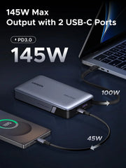 Ugreen 55992b 20000mah 145w Power Bank With Built In Cable