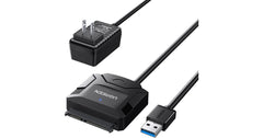 UGREEN 20611 USB 3.0 to SATA Hard Drive Converter Cable – For 2.5"/3.5" HDD & SSD – EU Power Adapter