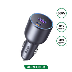 Ugreen 35023 63w Usb C Pd And Usb A Fast Car Charger
