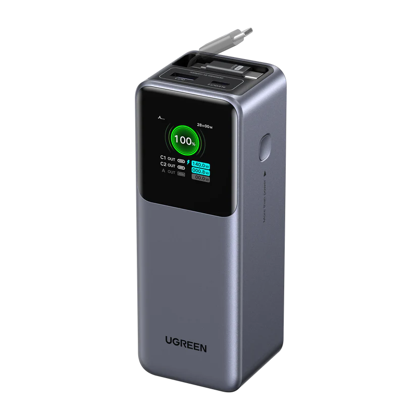 UGREEN 55987B NEXODE 20000MAH 165W POWER BANK WITH RETRACTABLE CABLE
