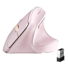 UGREEN 65666 ERGONOMIC WIRELESS VERTICAL MOUSE 2.4G AND BLUETOOTH DUAL MODE 4000 DPI – PINK