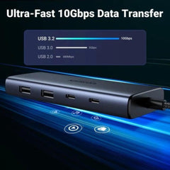 UGREEN 7 - in - 1 USB - C Hub with Dual HDMI CM498 45379 4K Display & 100W PD