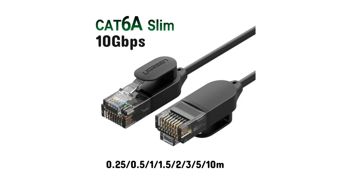 UGREEN Cat6A Pure Copper Ethernet Cable 0.5M – Black -70331