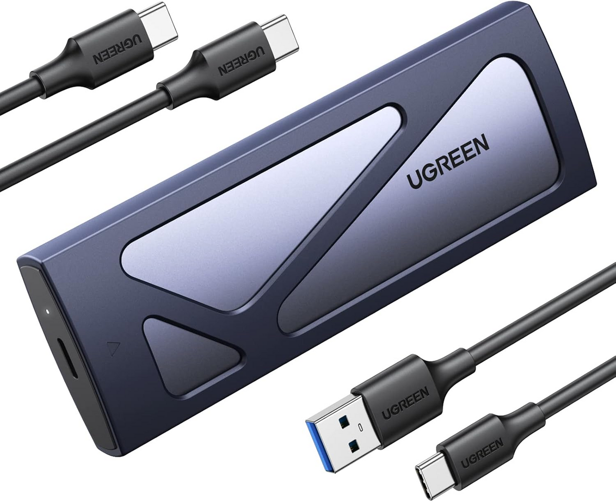 UGREEN 15813 M.2 NVMe/SATA SSD Enclosure – 10Gbps, Up to 8TB