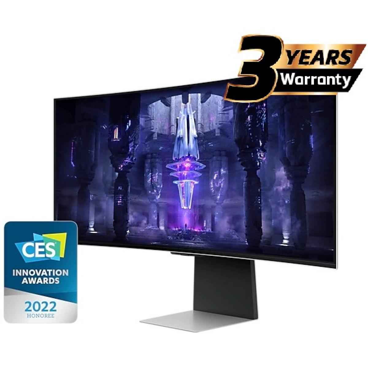 Samsung Odyssey OLED G8 (34BG850) 34" Smart 3K UWQHD (3440x1440) Curved , 175Hz, 0.03ms(GTG), Quantum Dot, HDR10+, 10Bits 99% DCI Coverage PRO Colors, FreeSync Premium , w/ Speakers, Ergonomic Stand & Core Sync | LS34BG850SMXUE |