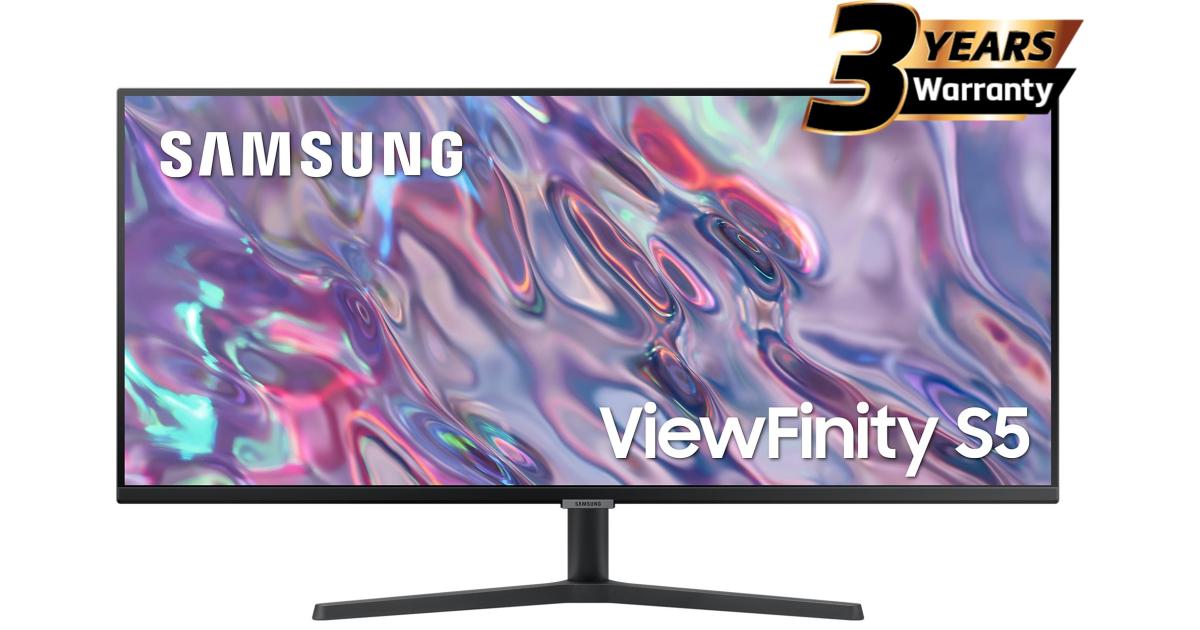 SAMSUNG ViewFinity S5 (C500) 34" UWQHD (3440 X 1440) Flat Business Monitor VA, 100Hz, 5MS, HDR10, FreeSync w/ Ultrathin Bezel Display