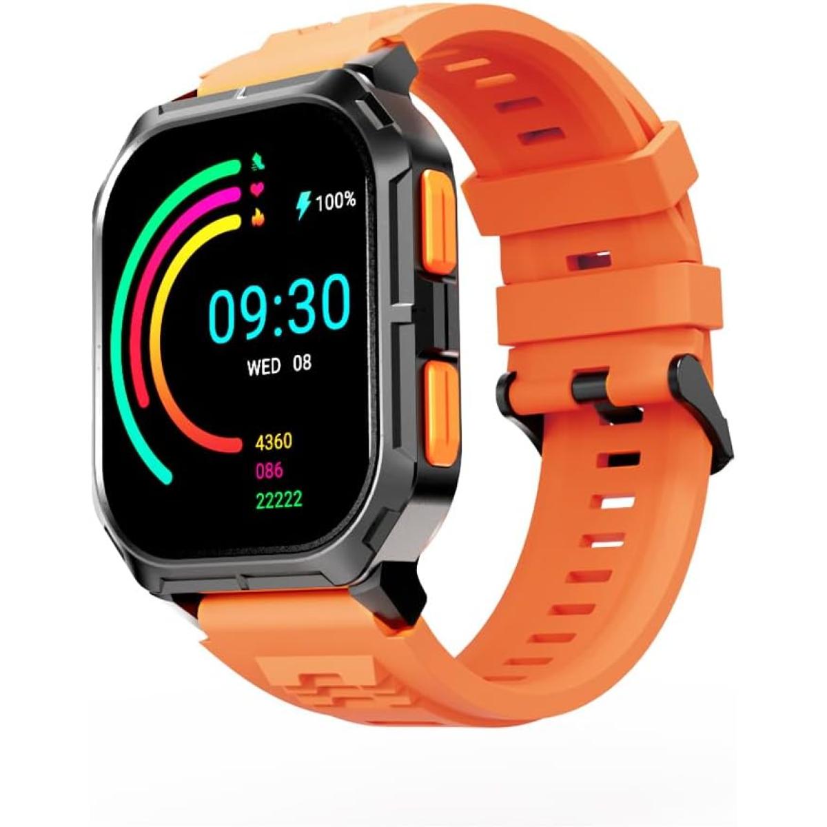 HiFuture ULTRA 3 Bluetooth Calling Smart Watch, 2.0-inch IPS Display, IP68 Waterproof, 24/7 True heart rate & Blood oxygen sensor (the fifth generation), Up to 7 days daily use, 100+ Sports Mode - Orange