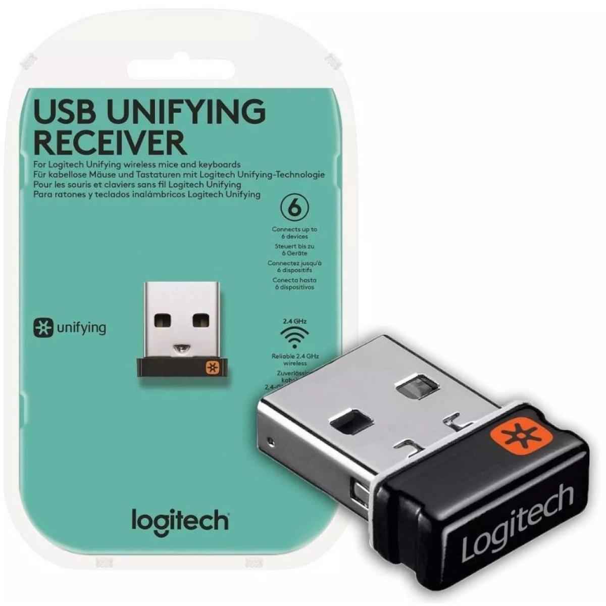Logitech Usb Unifying Receiver 2.4 Ghz Wireless Compatible W/ Logitech Unifying Devices Up To 10m & 6 Devices
