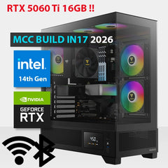 MCC IN17-26 - MIDAS Gaming PC Build || Intel Core i7-14700KF 20-Core - GIGABYTE GeForce RTX 5060 Ti GAMING OC 16GB GDDR7 Graphics Card