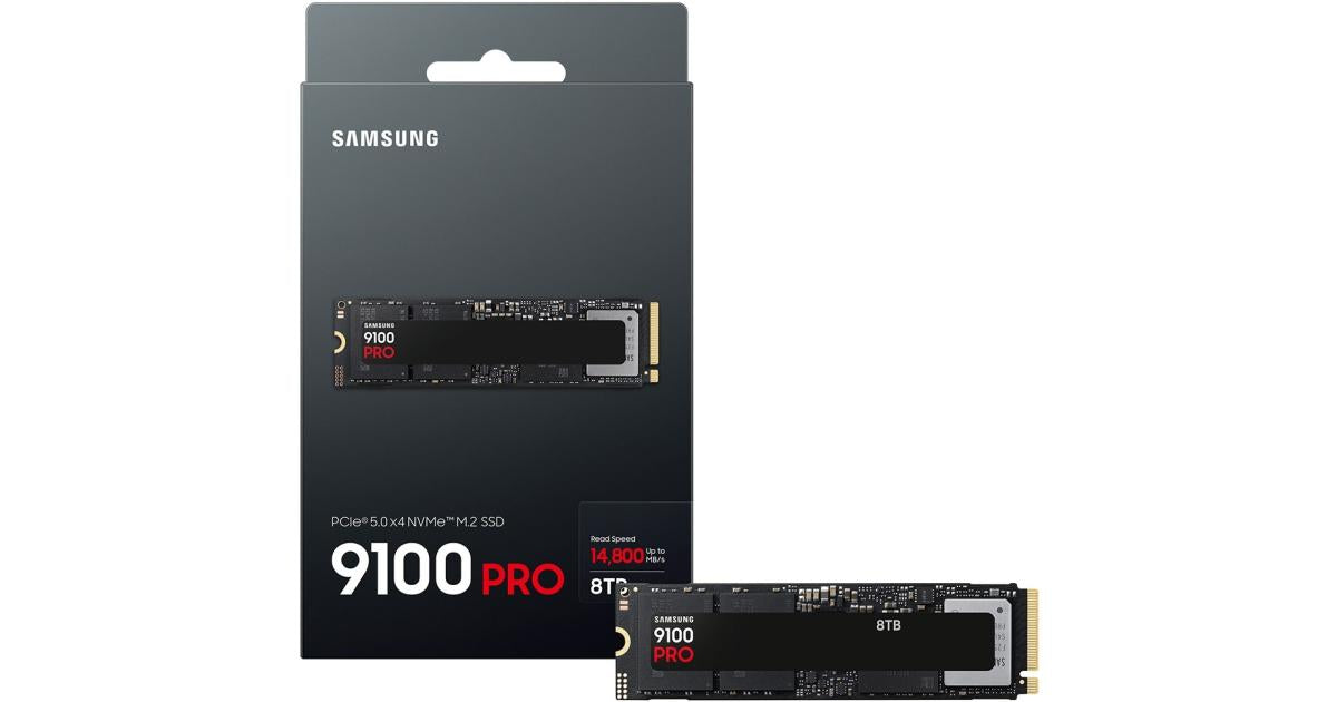 Samsung 9100 PRO 8TB PCIe 5.0 NVMe M.2 SSD-Sequential Read/Write (14800/13400 MB/s)
