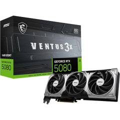 MSI GeForce RTX 5080 VENTUS 3X OC Graphics Card, 16GB GDDR7 256-Bit Memory, 2640 MHz Boost Clocks, 10752 CUDA Cores, 30 Gbps Memory Speed, PCI Express Gen 5