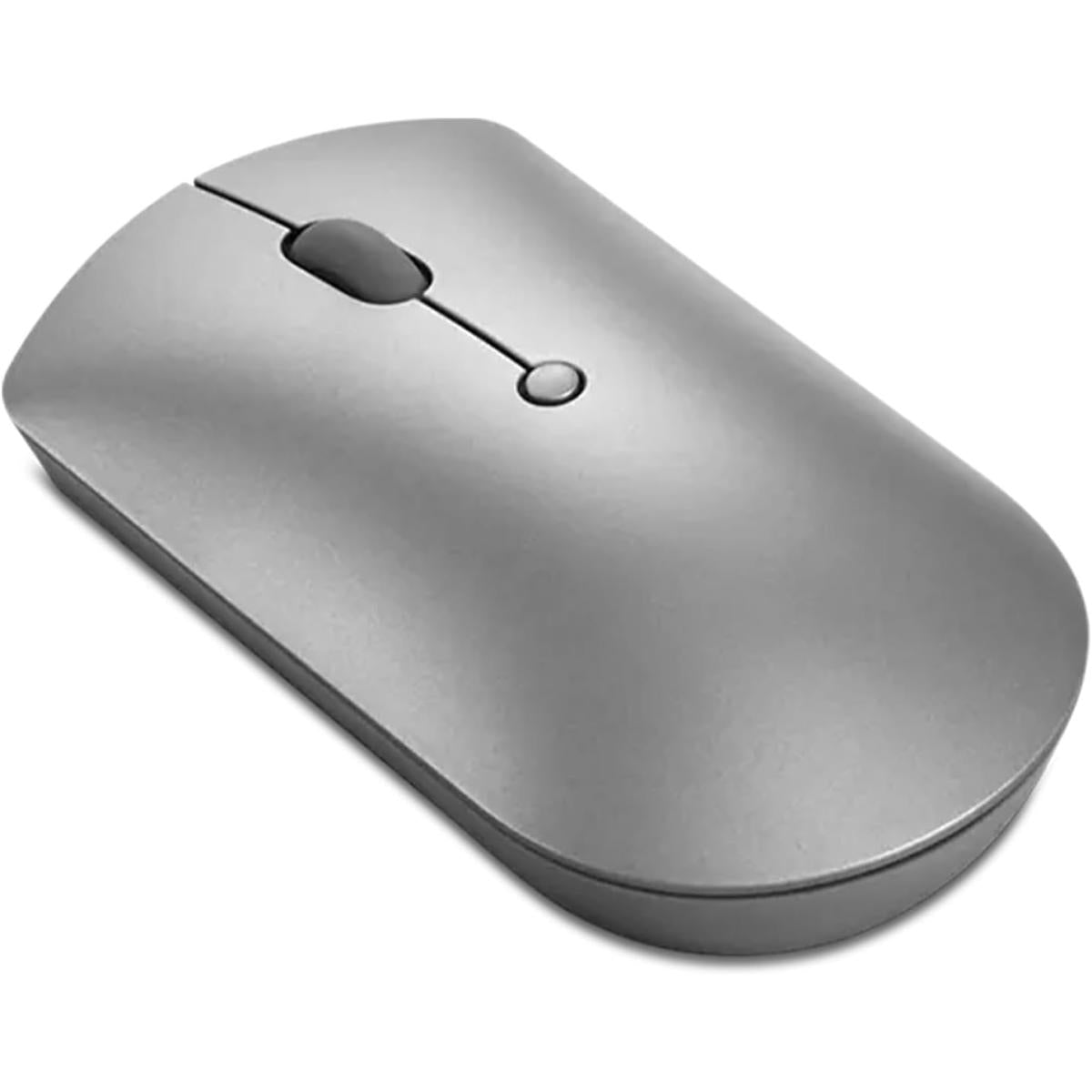 Lenovo 600 Bluetooth Silent Mouse, Blue Optical Sensor, Adjustable DPI, 4 Button, Microsoft Swift Pair, Windows, Chrome, Gray