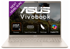 ASUS Vivobook 14 – AMD Ryzen AI 5 330 + Radeon Graphics, 16GB DDR5, 512GB PCIe 4.0 SSD, 14" FHD+ IPS Anti‑Glare, Wi‑Fi 6, Copilot Key, MIL‑STD 810H, Windows 11 Home - Platinum Gold