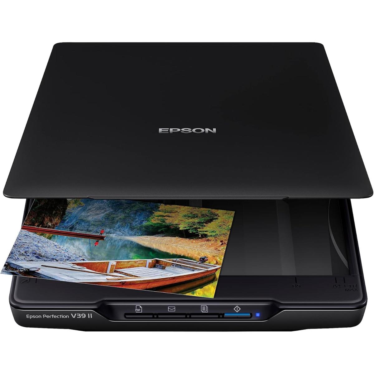 Epson V39 Ii Photo & Document Flatbed Scanner 4800x4800 Dpi Optical Resolution, Conta Image Sensor, Up To 10 S/page Scan Speed, Usb 2.0 Micro Ab Interface, Black