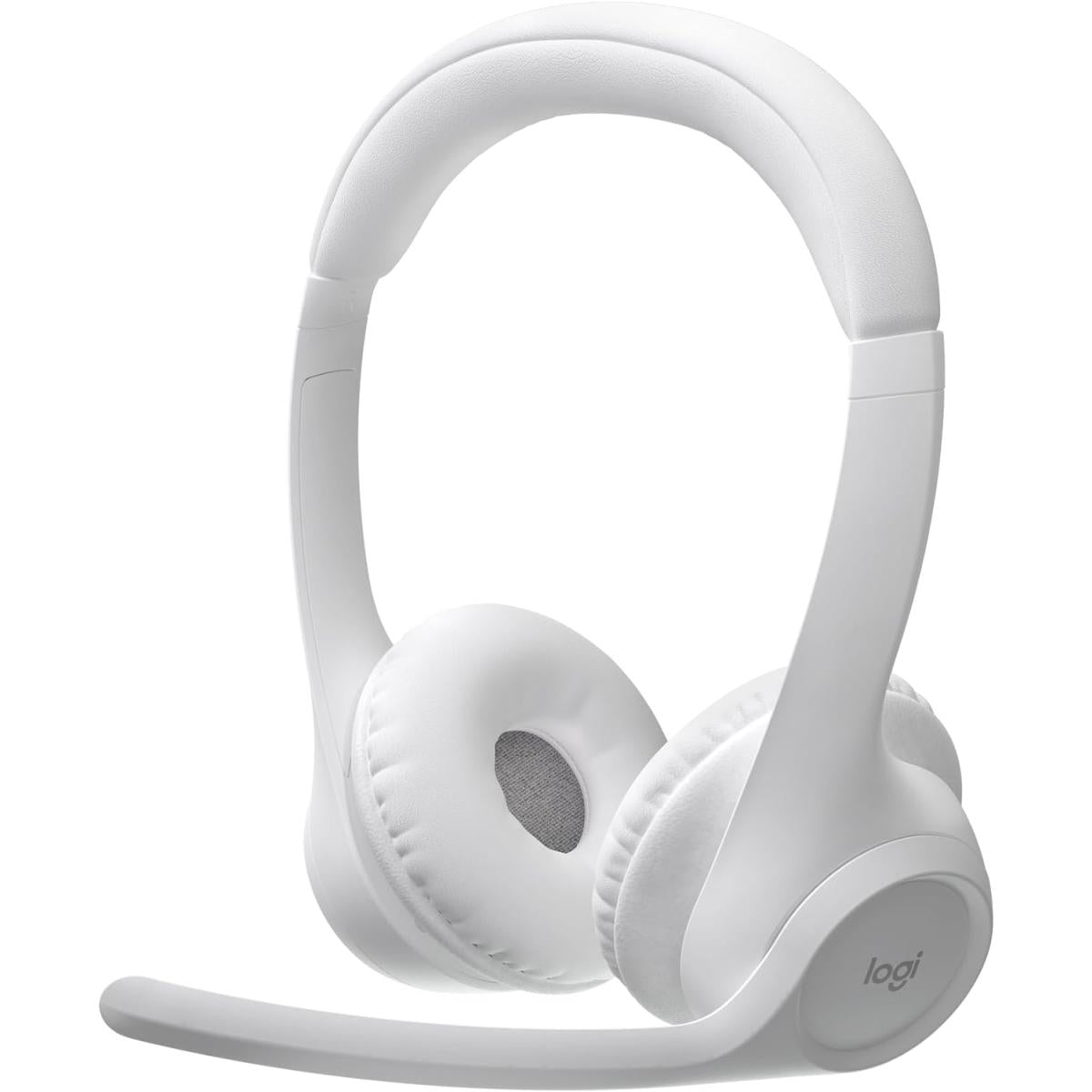 Logitech Zone 300 Bluetooth & Wireless 30mm Driver Size Dual Beamforming Mics With Noise Canceling Algorithms Bluetooth 5.3 1m Usb C Charging Cable, White - CompuMe