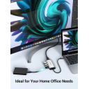 Vention Type‑C 5‑in‑1 Hub – HDMI 4K UHD, 3× USB 3.0, 100W PD Fast Charge, Compact Gray Metal Adapter