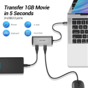 Vention Type‑C Hub – 3× USB 3.0, Gigabit Ethernet, USB‑C PD 87W, 0.15m Cable, Gray Metal Housing