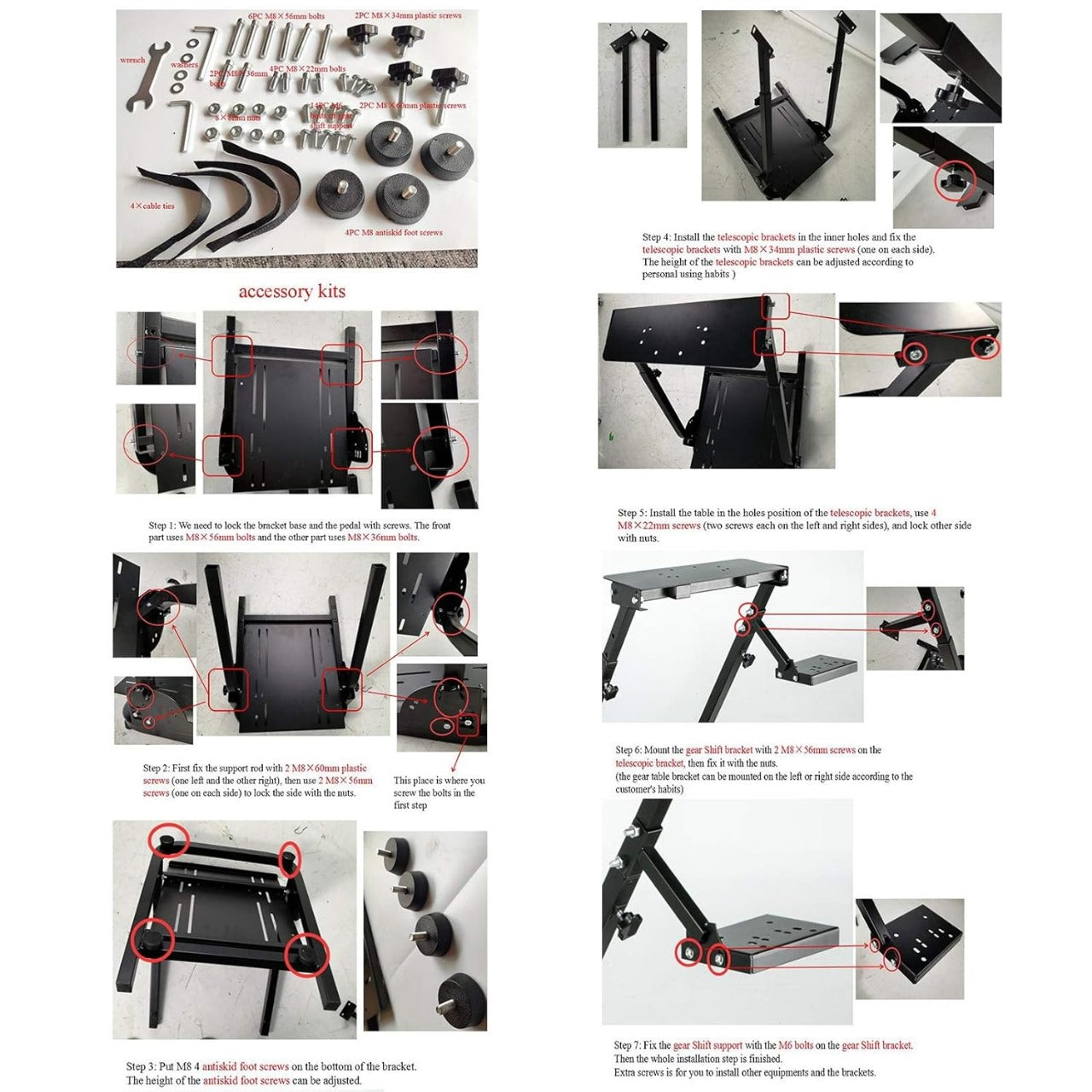 Racing Gameseat gyRacing Wheel Stand for Thrustmaster Gaming Wheels with racing accessories