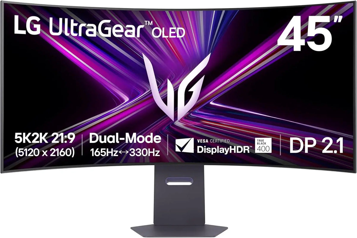 LG 45GX950A-B UltraGear Gaming Monitor 45-inch OLED Dual-Mode (WUHD 165Hz - WFHD 330Hz) 5K2K 0.03ms