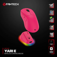 Fantech Wg14e Yari E Ergonomic Wireless Gaming Mouse Pink