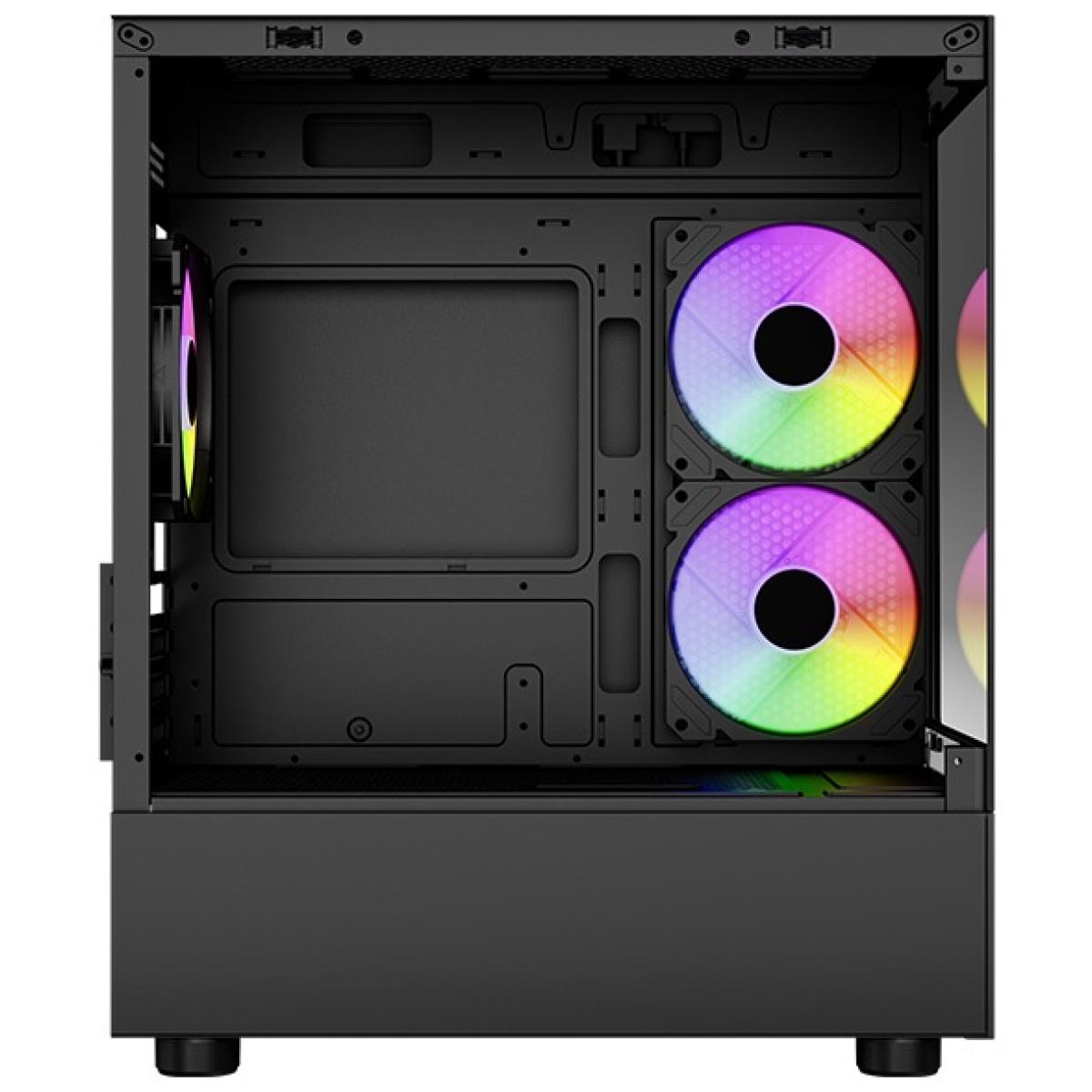 AeroCool Viewport - Mini ARGB Stylish with Panoramic View mATX Mini Tower Tempered Glass Gaming Case with 3X120mm ARGB Fans