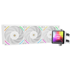 Thermalright Frozen Vision 360 White Liquid Cpu Water Cooler With 120 Mm Pwm Fan, 2.88 Inch Square Ips Lcd Screen, Computer Water Cooler For Amd/am4/am5, Intel 1700/1150/1151/1200/2011 White - CompuMe