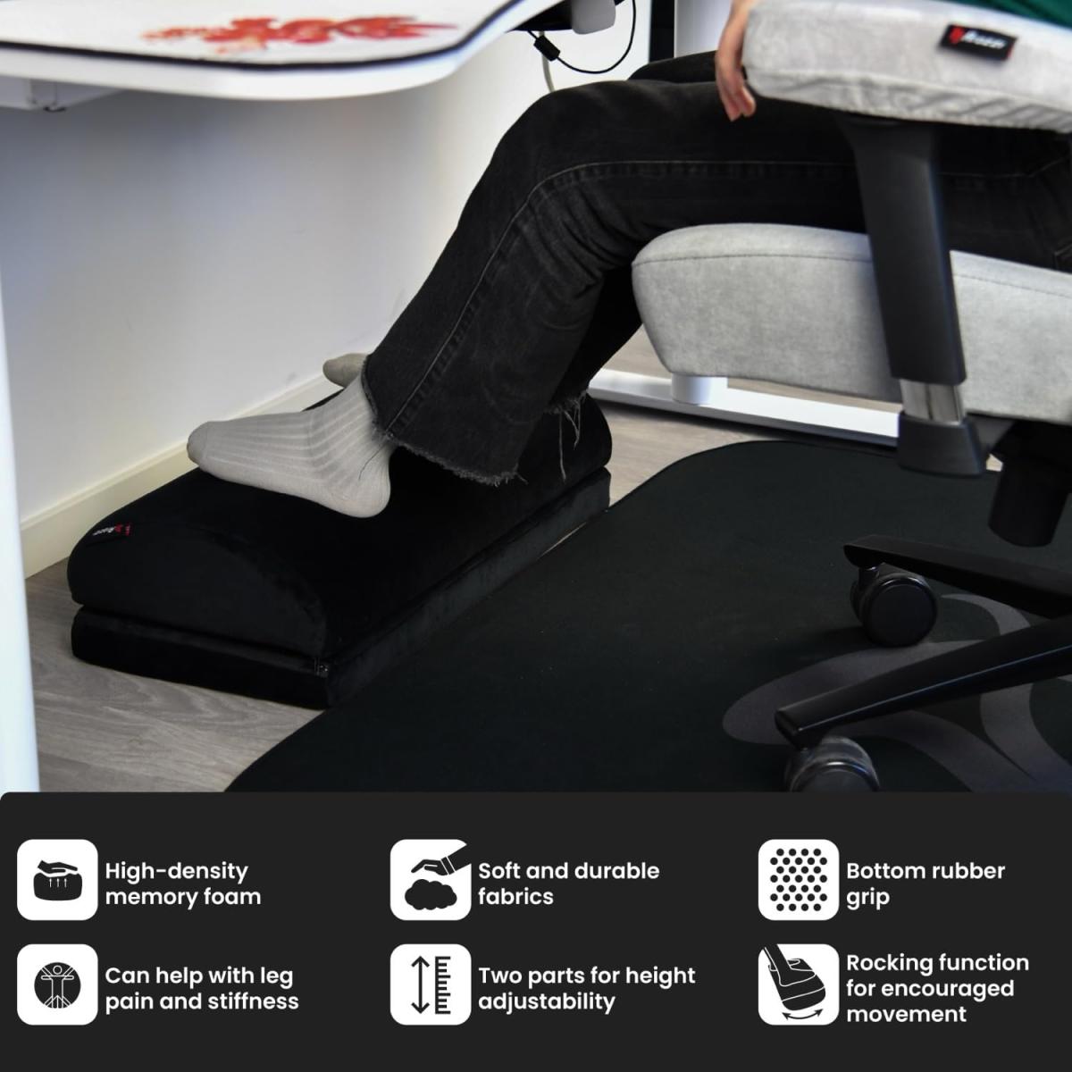 Arozzi Footrest For Under Desk Comfort And Healthy Position For Your Feet While Gaming Or Working For Long Hours Black Arozzi Footrest For Under Desk Comfort And Healthy Position For Your Feet While Gaming Or Working For Long Hours Black