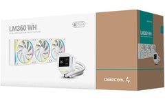 DeepCool LM360 ARGB Liquid Cooler 360mm 2.4" IPS Display Full Customized Supports MP4 Gen 6 Water Pump 3400RPM Anti-Leak For AMD & Intel - White