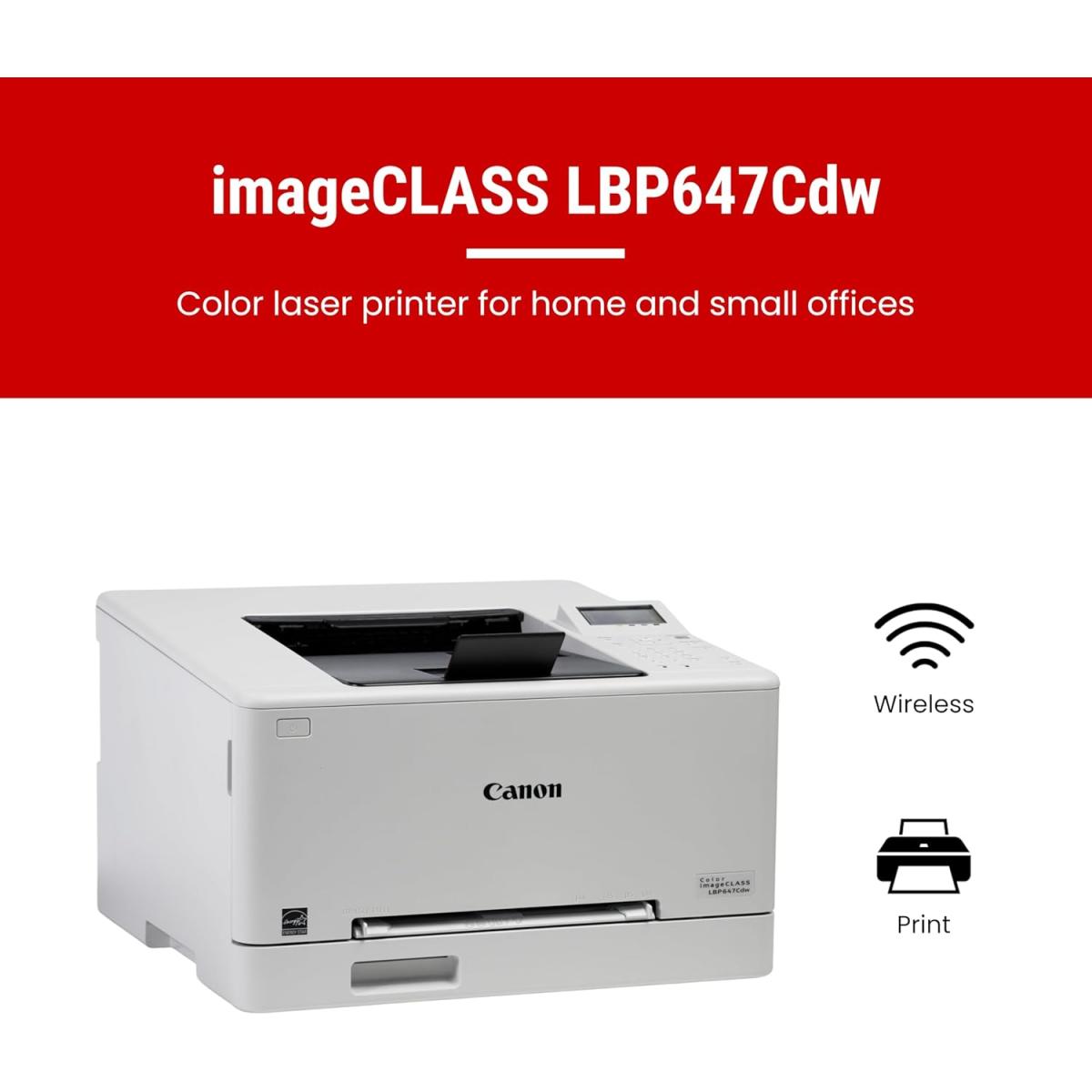 Canon I Sensys Lbp647cdw A4 Color Laser Wireless & Duplex Printer For Home & Office Up To 26 Ppm White Canon I Sensys Lbp647cdw A4 Color Laser Wireless & Duplex Printer For Home & Office Up To 26 Ppm White