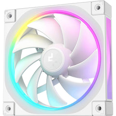 Deepcool Fl12 120mm Case Fans, 2150 Rpm Fan Speed, 55 Cfm Fan Airflow, Fluid Dynamic Bearing Type, 4 Pin Pwm Fan Conneor, Addressable Rgb Led, Single Pack, White - CompuMe