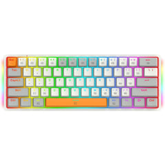 Redragon K642 Akali 60% Mechanical Keyboard, Outemu Red Switches, Hot-Swappable, Detachable Type-C Cable, Programmable Keys & Lighting, ABS Keycaps, English Layout, White