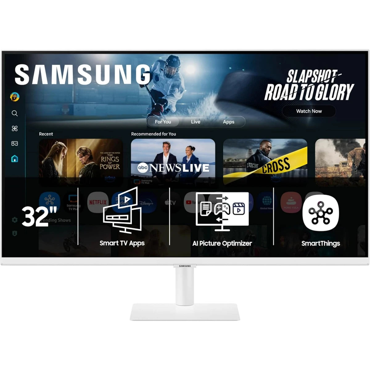 Samsung M7 M70F 32-inch 4K UHD Smart Monitor with Samsung Vision AI – White