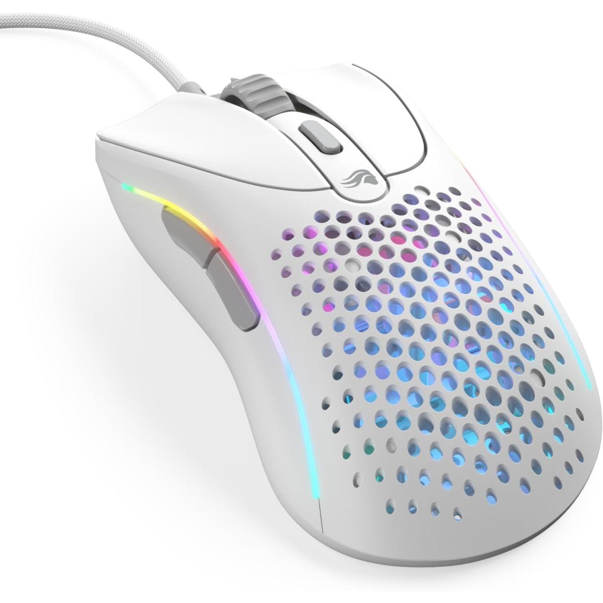 Glorious Gaming Model D 2 Wired Ergonomic Mouse, Superlight 58g, 26k Optical Sensor, 6 Programmable Buttons, 80 Million Click Lifecycle, Fps, Mmo, Moba, Battle Royale (white)