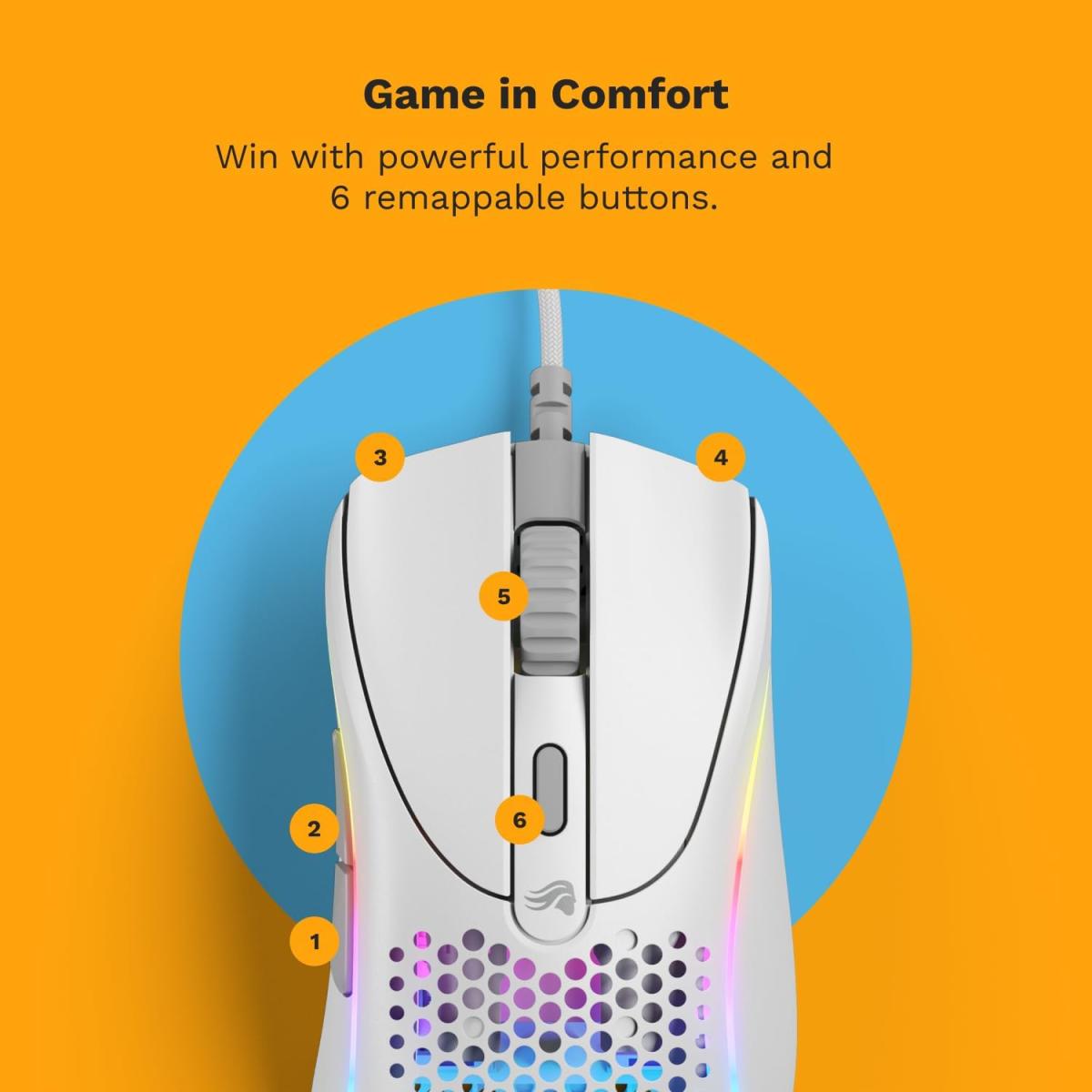Glorious wired gaming mouse for computer setup