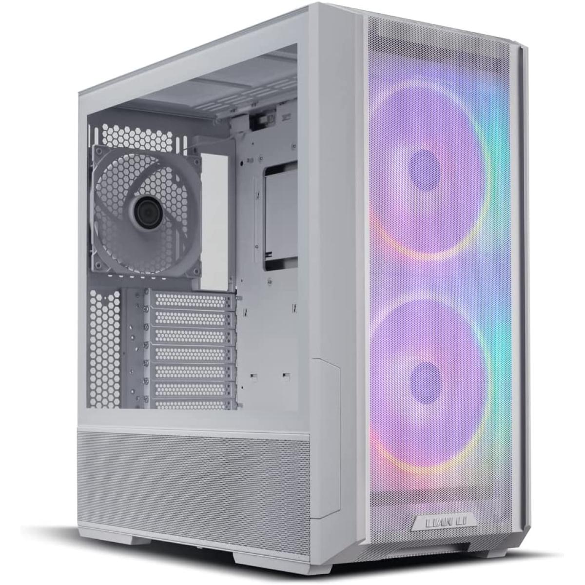 LIAN LI Lancool 216RW MESH High Airflow ARGB Mesh Front Panel w/ 3 PWM Fans w/ USB Type-C - White