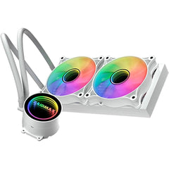 Raidmax Infinita LS240 AIO Water Cooling System 240mm ARGB/RGB Light PWM Compatible with Intel & AMD CPU Socket . White