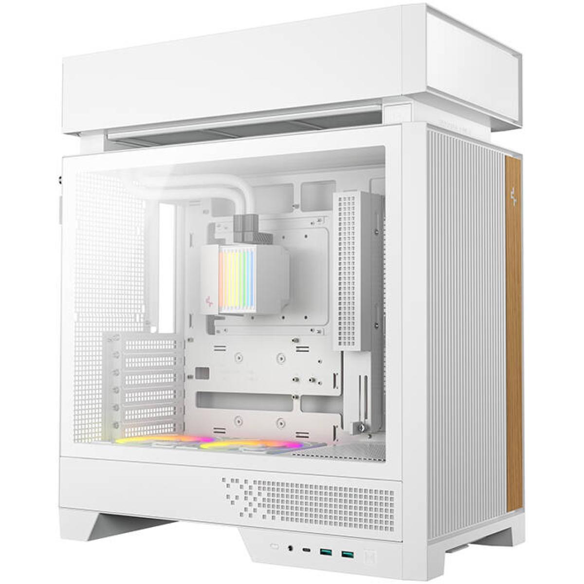 DeepCool CL6600 Computer Case, Pre-installed 360mm ARGB Liquid Cooler & 2x FL12R SE ARGB Fans, ABS + SPCC + Tempered Glass Material, White DeepCool CL6600 Computer Case, Pre-installed 360mm ARGB Liquid Cooler & 2x FL12R SE ARGB Fans, ABS + SPCC + Tempered Glass Material, White