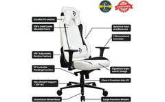 Arozzi Vernazza Soft PU Leather Ergonomic Office and Gaming Chair with High Backrest Recliner Swivel Tilt Rocker Adjustable Height and Adjustable Lumbar and Neck Support - White