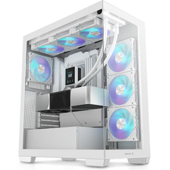 DeepCool CG580 4F Panoramic ATX Mid-Tower Case 4x Pre Installed Fans Single Chamber, Support Back Connectors & Up to 2x 360mm Radiators, Front 2x USB3.0 , White