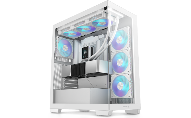Deepcool Cg580 4f Panoramic Atx Mid Tower Case 4x Pre Installed Fans Single Chamber, Support Back Conneors & Up To 2x 360mm Radiators, Front 2x Usb3.0 , White Deepcool Cg580 4f Panoramic Atx Mid Tower Case 4x Pre Installed Fans Single Chamber, Support Back Conneors & Up To 2x 360mm Radiators, Front 2x Usb3.0 , White