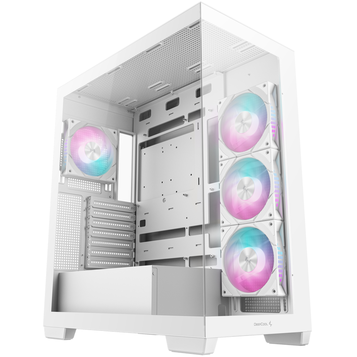 Deepcool Cg580 4f Panoramic Atx Mid Tower Case 4x Pre Installed Fans Single Chamber, Support Back Conneors & Up To 2x 360mm Radiators, Front 2x Usb3.0 , White Deepcool Cg580 4f Panoramic Atx Mid Tower Case 4x Pre Installed Fans Single Chamber, Support Back Conneors & Up To 2x 360mm Radiators, Front 2x Usb3.0 , White
