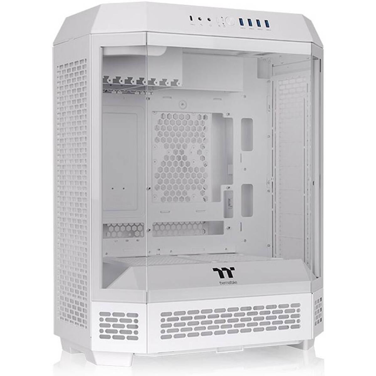 Thermaltake The Tower 600 Mid-Tower 3 Tempered Glass Panels Hidden-Connector Support Motherboard Rotational PCI-e Slots - White Thermaltake The Tower 600 Mid-Tower 3 Tempered Glass Panels Hidden-Connector Support Motherboard Rotational PCI-e Slots - White