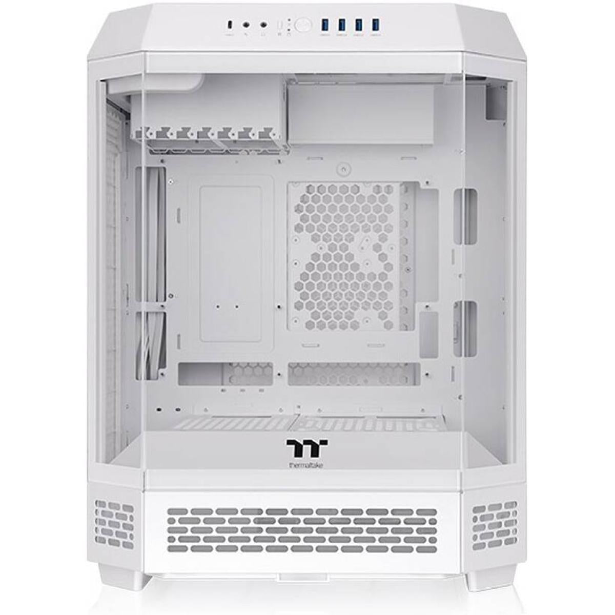 Thermaltake The Tower 600 Mid-Tower 3 Tempered Glass Panels Hidden-Connector Support Motherboard Rotational PCI-e Slots - White Thermaltake The Tower 600 Mid-Tower 3 Tempered Glass Panels Hidden-Connector Support Motherboard Rotational PCI-e Slots - White