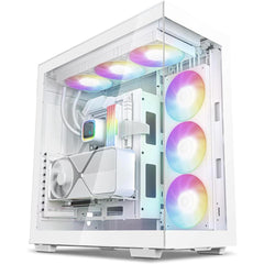 DeepCool CH780 ATX+ Panoramic Dual Chamber w/ Vertical Mount & Gen 4 Riser Cable Tempered Glass 3x Trinity 140mm ARGB Fans - White